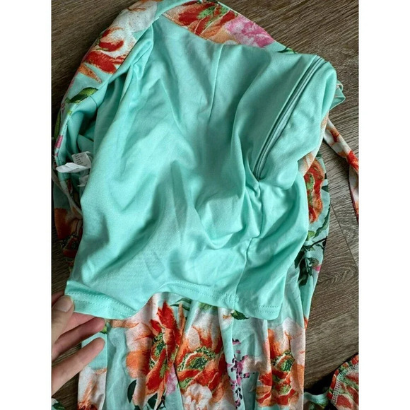 Revamped Women's Flare Pants Size Medium Multicolor Floral Hippie Boho Sheer - Picture 12 of 14